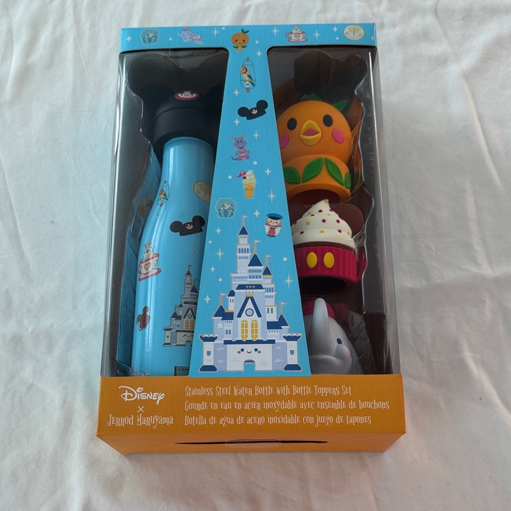 Disney Blue Water Bottle with Fun Toppers